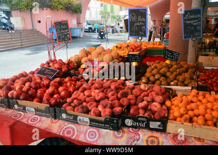 Fruit Stall in Forville Covered Market, Cannes, France, EU Stock Photo