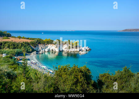 Small beach of Kalamia in Kefalonia island, Greece. Stock Photo