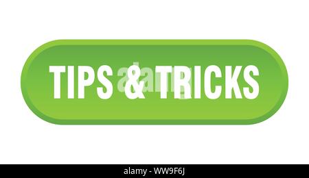 tips & tricks button. tips & tricks rounded green sign. tips & tricks Stock Vector