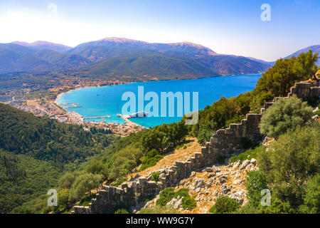 Famous Antisami beach in Kefalonia island, Greece. Stock Photo