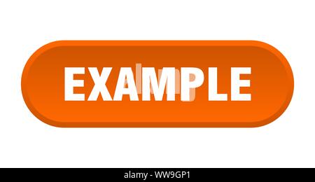 example button. example rounded orange sign. example Stock Vector