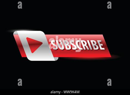 vector illustration youtube subscribe button Stock Vector