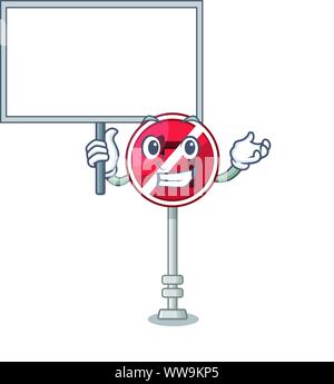 Bring board sign stop mascot shaped with character Stock Vector Image ...