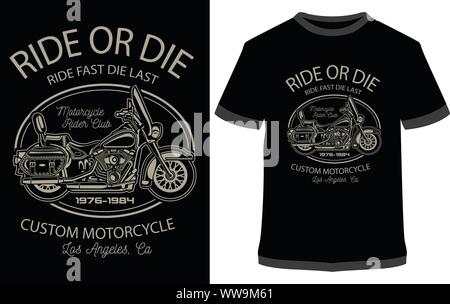 Scooter Racer - Scooter Pride - Vector graphic typographic poster. Vintage motorcycle label, badge, logo, icon or t-shirt Stock Vector