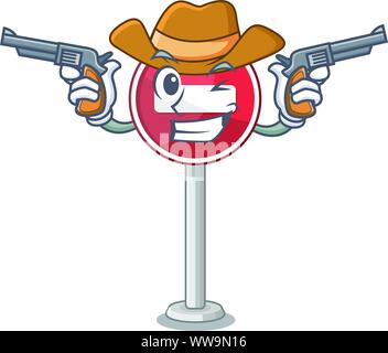 Cowboy sign stop mascot shaped with character Stock Vector Image & Art ...