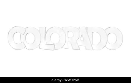 Colorado. Isolated USA state names with white background Stock Photo