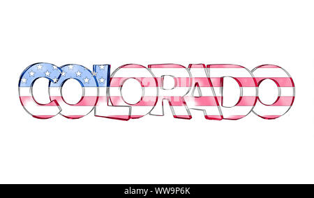 Colorado. Isolated USA state names with white background Stock Photo