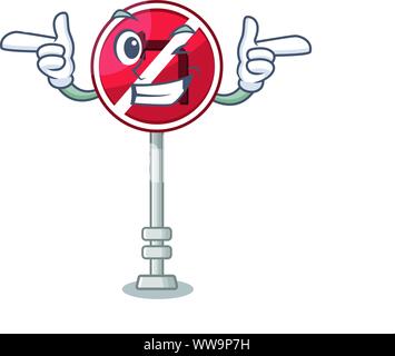 Wink no left turn isolated with character Stock Vector