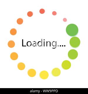 vector illustration of loading dotted template animation Stock Vector