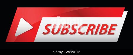 vector illustration youtube subscribe banner Stock Vector