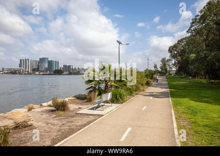Apartments at Wentworth point suburb of Sydney viewed from memorial park in Meadowbank,Sydney,Australia Stock Photo