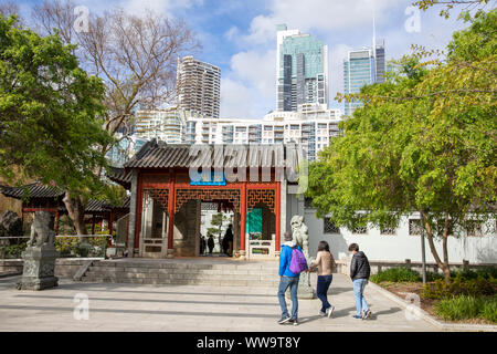 Sydney chinatown, Chinese Garden of Friendship in Darling Harbour chinatown, Sydney,Australia Stock Photo