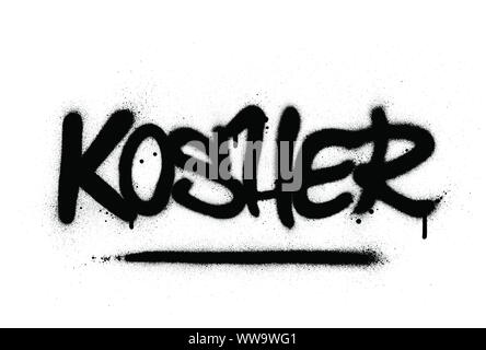 graffiti kosher word sprayed in black over white Stock Vector