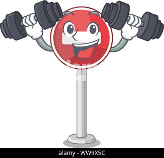 Fitness sign stop mascot shaped with character Stock Vector Image & Art ...
