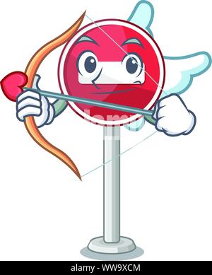 Cupid sign stop mascot shaped with character Stock Vector Image & Art ...