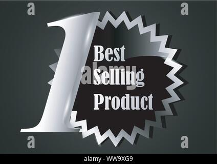 vector illustration best selling product label business with number one sign Stock Vector