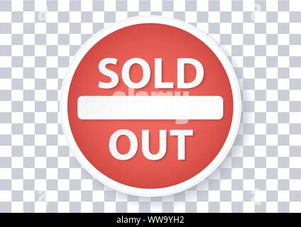 vector design of banner sign sold out Stock Vector