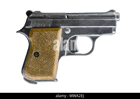 Police gun pistol isolated on white background. Stock Photo