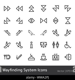 set of way finding system icons Stock Vector