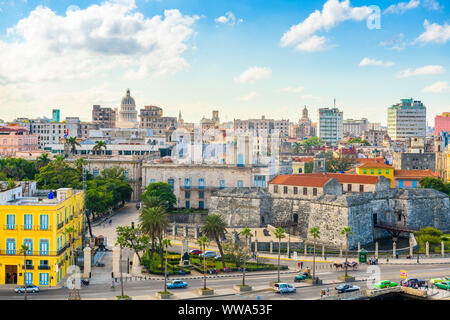 Havana, Cuba downtown skyline on the Malecon. Stock Photo