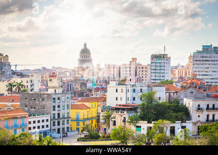 Havana, Cuba downtown skyline on the Malecon. Stock Photo