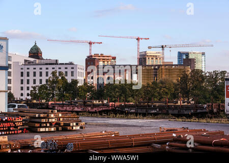 View from the industrial port to the back of the media harbor Stock Photo