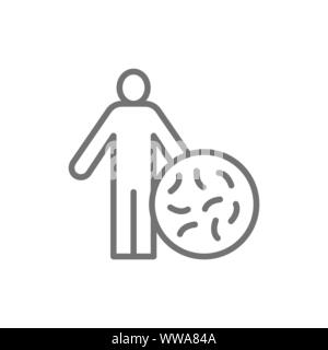 Person with good bacteria, probiotics line icon. Stock Vector