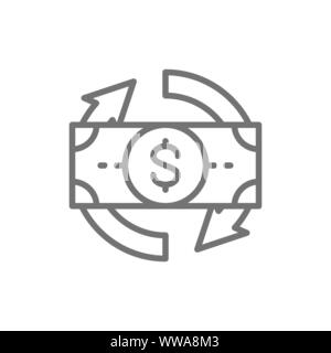 Flexible loan line icon. Isolated on white background Stock Vector
