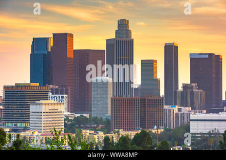 Los Angeles, California, USA downtown skyline at dusk. Stock Photo