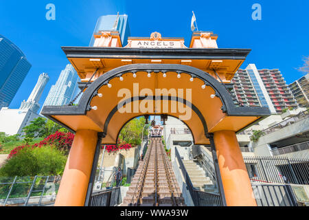 LOS ANGELES - FEBRUARY 29, 2016: Angels Flight in Downtown LA. The funicular dates from 1901.