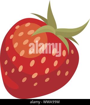 Strawberry colorful logo. Strawberry cartoon style symbol. Isolated on a white background. Stock Vector