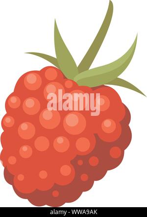 Vector icon of single ripe fresh raspberry Stock Vector