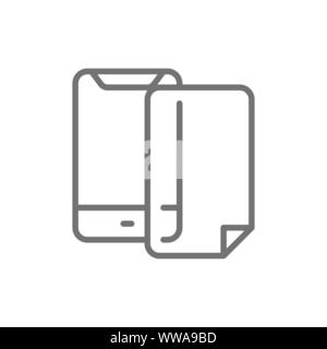 Phone protective film screen protector line icon. Stock Vector