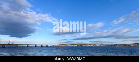 Panoramic view of the Tay Road Bridge, Firth of Tay, Dundee, Scotland, UK Stock Photo