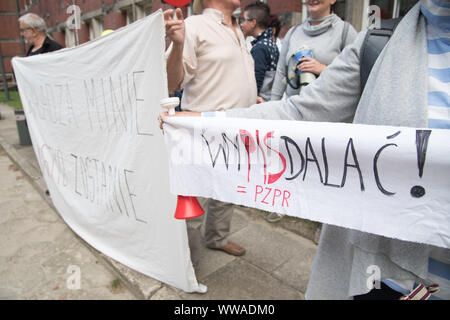 Anti government protest against visit of Jaroslaw Kaczynski, Chairman of Prawo i Sprawiedliwosc PIS in Gdansk, Poland. September 12th 2019 © Wojciech Stock Photo