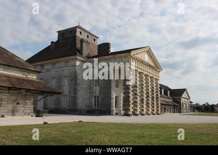 The Director's house at the Saline royale (the royal saltworks) at Arc-et-Senans, designed by the visionary architect Claude Nicolas Ledoux in 1774 Stock Photo