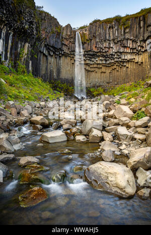 Svartifoss waterfall  in Iceland Stock Photo