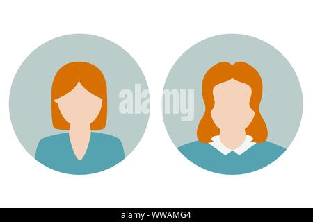 female and male character portrait vector illustration EPS10 Stock Vector