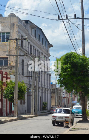 Streets of Cienfuegos, aka “la Perla del Sur”, one of the best examples of 19th century urban planning in Cuba Stock Photo