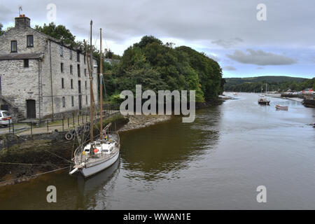 Afon Teifi at Cardigan, Wales Stock Photo