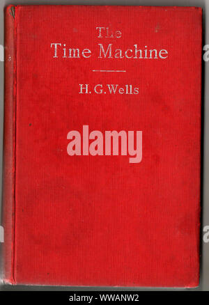 H G Wells (Herbert George Wells  1866 – 1946) ' The Time Machine' Hardback novella cover 1949 edition, published by  William Heinemann ltd. He is affectionately known as the father of science fiction Stock Photo