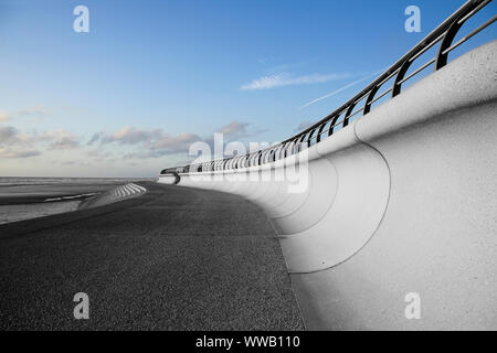 Sea wall, regenerated Blackpool Promenade, Lancashire, UK Stock Photo