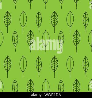 Seamless leafs pattern randomly distributed. Useful for backgrounds, decorations and ornament. Stock Vector