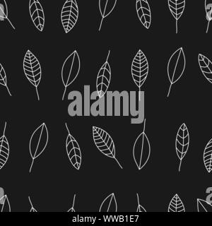 Seamless leafs pattern randomly distributed. Useful for backgrounds, decorations and ornament. Stock Vector