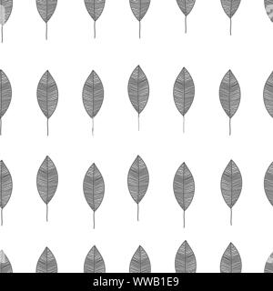 Seamless leafs pattern randomly distributed. Useful for backgrounds, decorations and ornament. Stock Vector