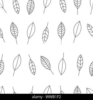 Seamless leafs pattern randomly distributed. Useful for backgrounds, decorations and ornament. Stock Vector