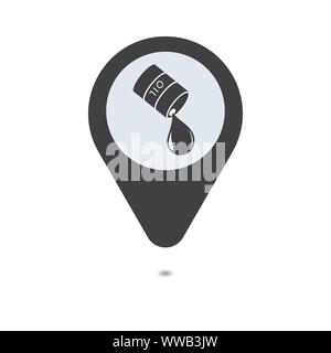Oil barrel icon or sign, vector illustration. map pin icon Stock Vector