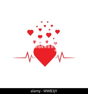 Heart rhythm showing table vector work Stock Vector