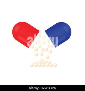 Medicine, pharmacy, hospital set of drugs with labels. Medication, pharmaceutics concept. Vector illustration Stock Vector