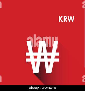 Currency symbol South Korean Won Stock Vector